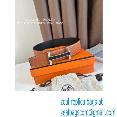 Hermes Brigde belt buckle  &  Reversible leather strap 38 mm 03 2023